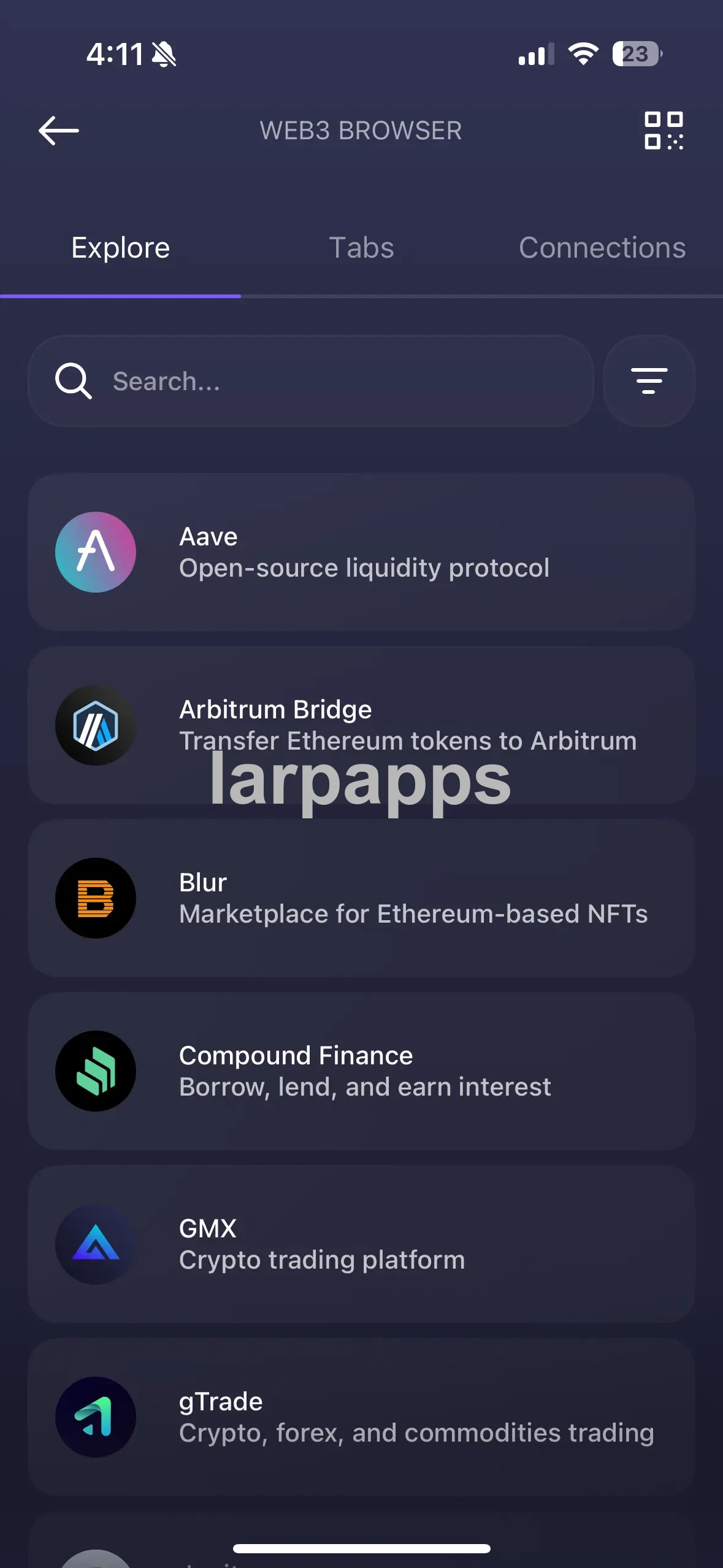 Exodus Web3 browser screen preview
